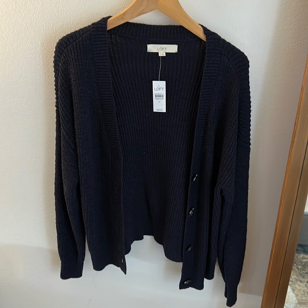 Navy Cardigan Sweater